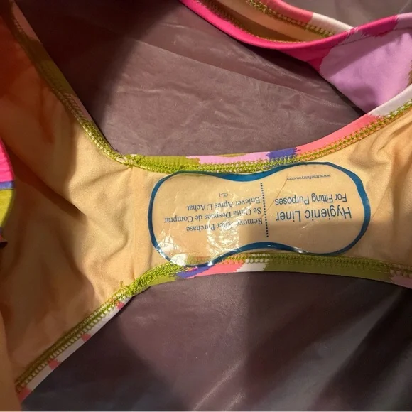 NWOT Vintage Y2K Tibi Pink/Green/White Multicolor Floral Bikini Set Small - Picture 4 of 6